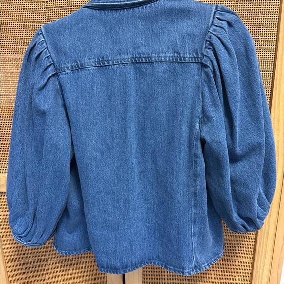 Zara ZW Collection Denim Blouse size medium - Picture 6 of 7
